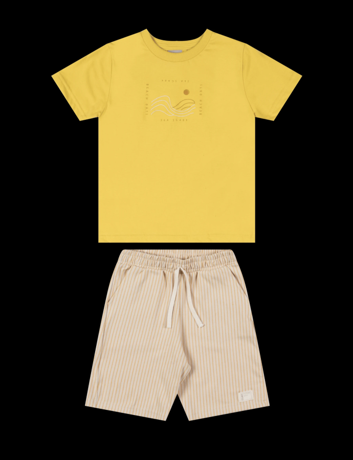 Conjunto Remera y Short diseño Rayas