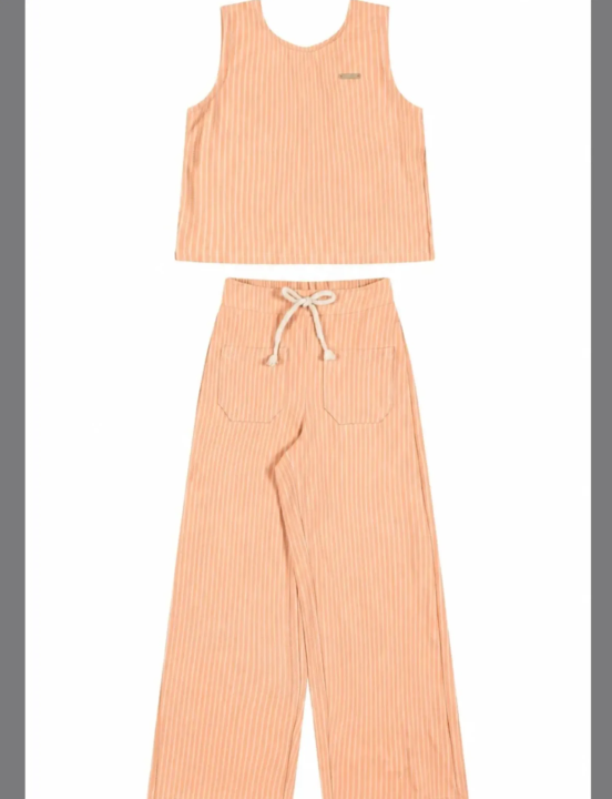 Conjunto Blusa y Pantalón diseño Rayas