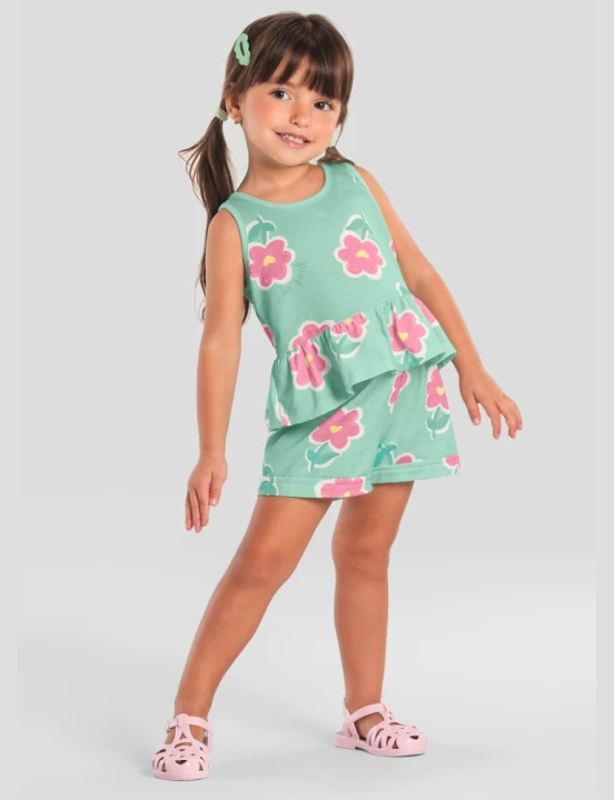 Conjunto niña floreado
